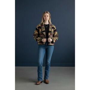 Vintage Carolina Colours Southwestern Tapestry Jacket Tribal Aztec Horses Size S